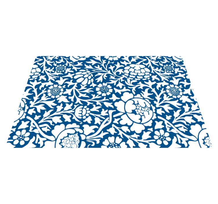 Doğa pvc halı deniz mavisi Çiçek deseni - TenStickers