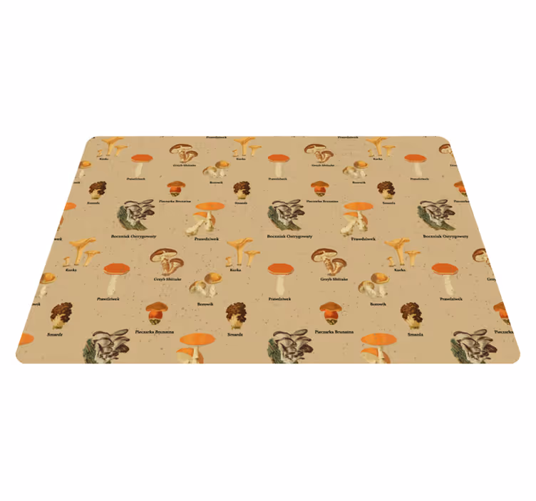 Doğa pvc halı vintage mantar türleri - TenStickers