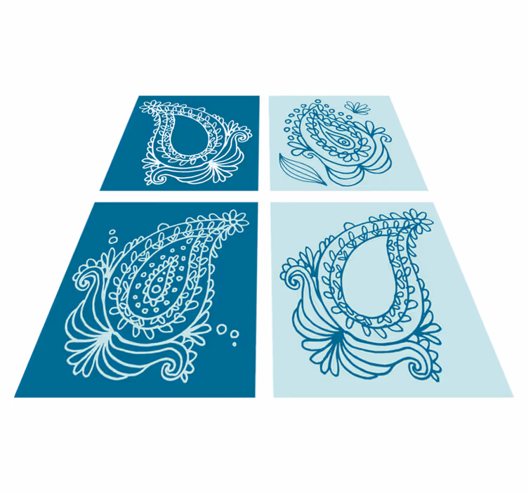 Doğa pvc halı paisley desenli karolar - TenStickers