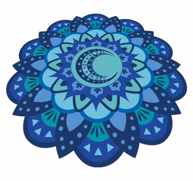 Doğa pvc halı ayrıntılı botanik mandala - TenStickers