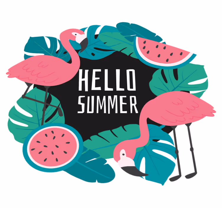 Doğa pvc halı tropikal flamingo tasarımı - TenStickers