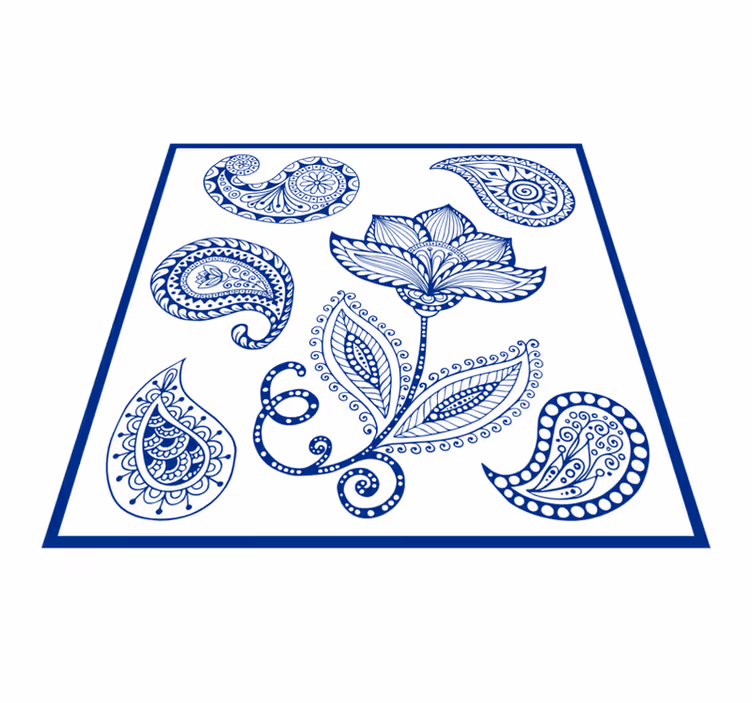 Doğa pvc halı botanik paisley deseni - TenStickers