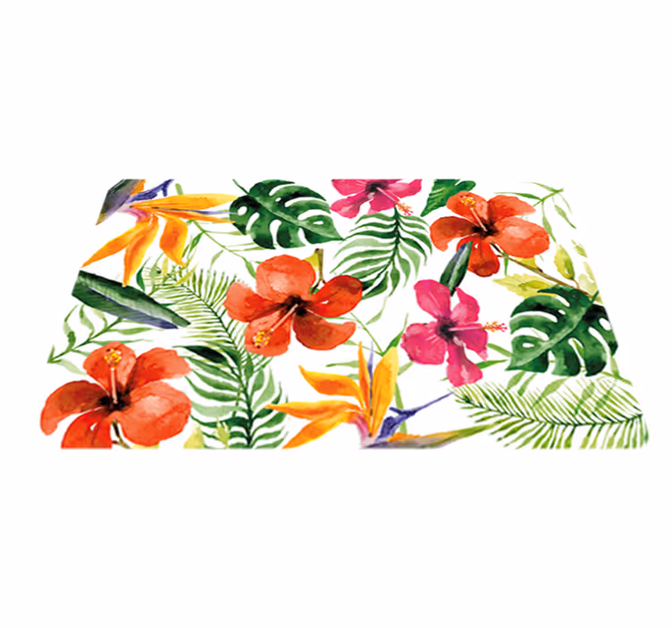 Çiçekler ve bitkiler pvc halı - taşınabilir monstera yaprağı - TenStickers
