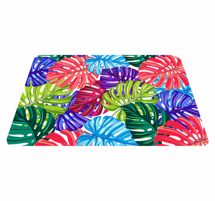 Monstera tropikal çiçekler ve bitkiler pvc halı - TenStickers