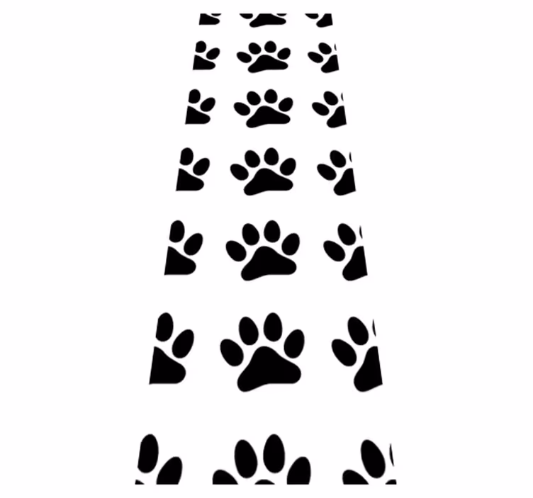 Yatak odası pvc halı - siyah beyaz köpek patisi izleri - TenStickers
