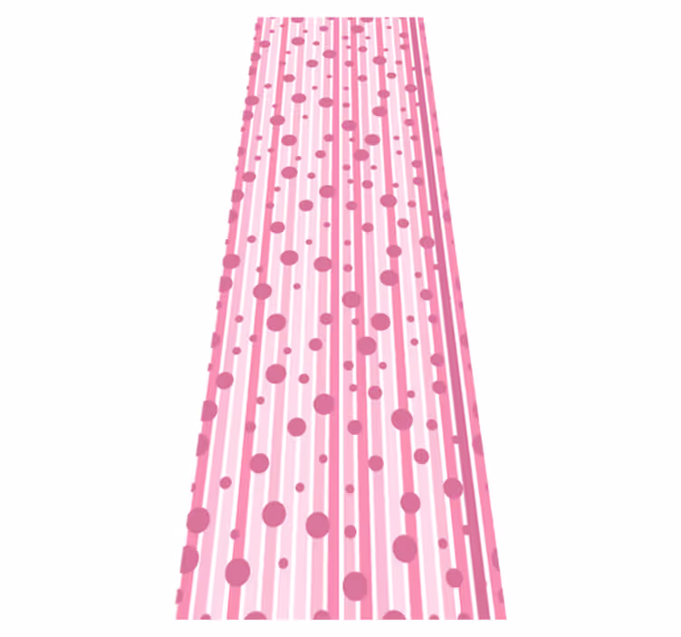 Yatak odası pvc halı dik pembe beyaz noktalı - TenStickers
