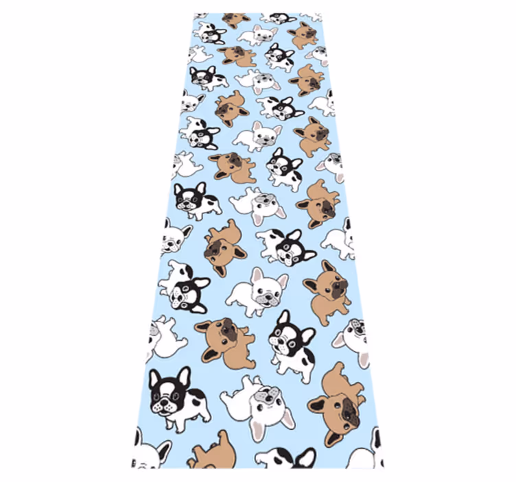Yatak odası pvc halı fransız bulldog deseni - TenStickers