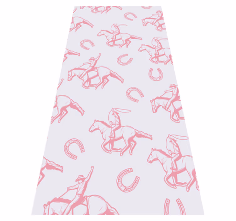 Yatak odası pvc halı pembe kovboy at deseni - TenStickers