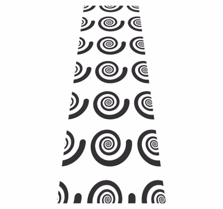 Yatak odası pvc halı siyah beyaz hipnotik retro spiral - TenStickers
