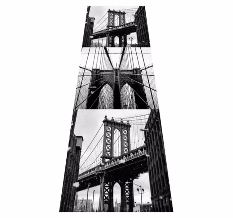 Yatak odası pvc halı brooklyn köprüsü kolajı - TenStickers