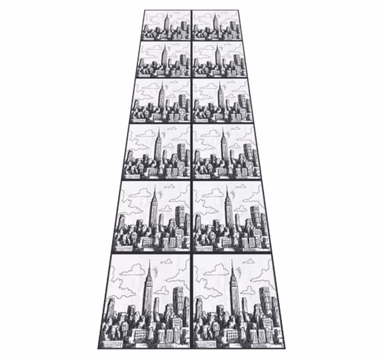 Yatak odası pvc halı nyc çizim kolajı - TenStickers