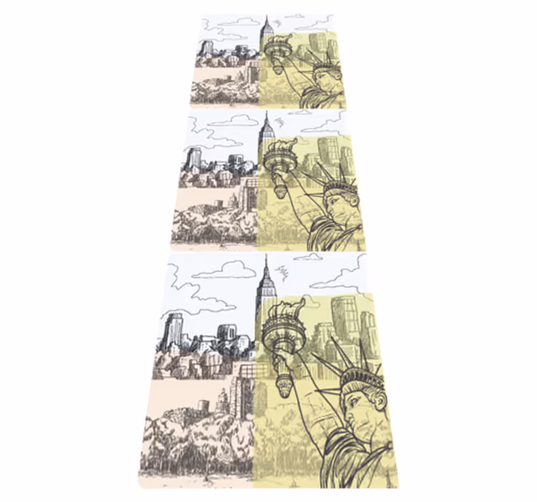 Yatak odası pvc halı - vintage eski tarz nyc kolaj - TenStickers