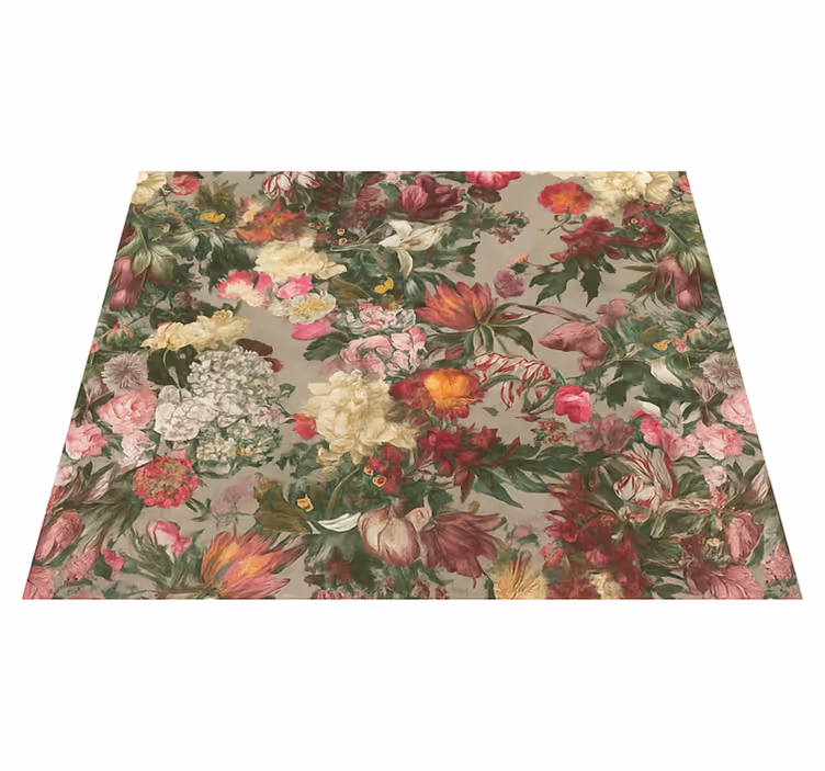 Yatak odası pvc halı vintage Çiçekler - TenStickers