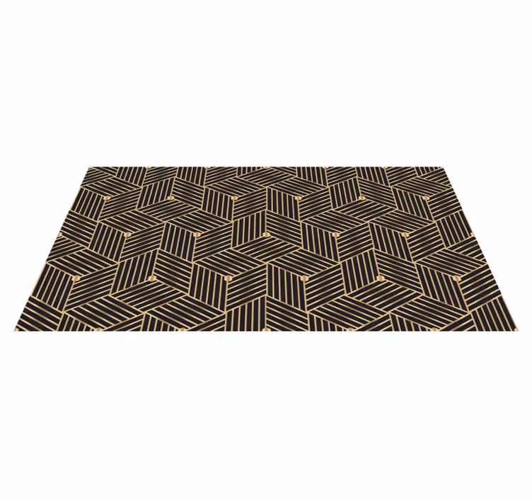 Geometrik pvc halı - altın geometrik dekoratif desen - TenStickers