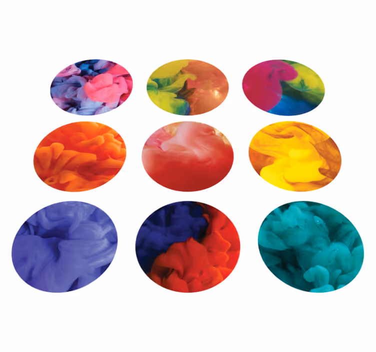 Geometrik pvc halı renkli duman çıkartma seti - TenStickers