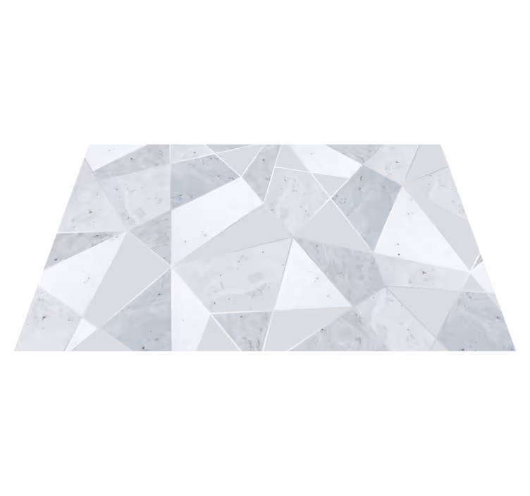 Geometrik pvc halı gri üçgen mermer - TenStickers