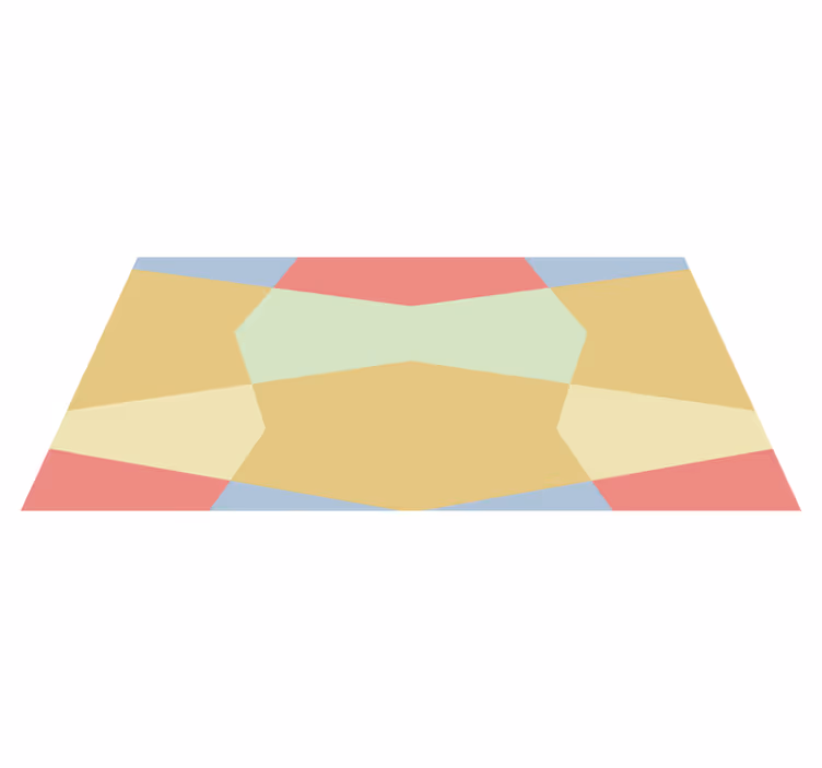 Geometrik pvc halı pastel geometrik renk blokları - TenStickers