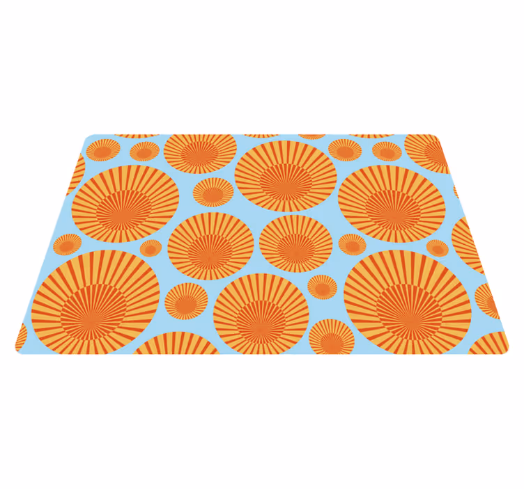 Geometrik pvc halı 70'lerin güneşi dizüstü bilgisayar - TenStickers