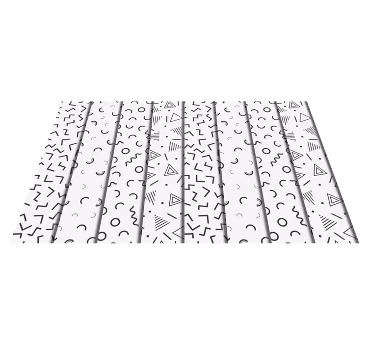 Geometrik pvc halı - retro geometrik şekiller - TenStickers