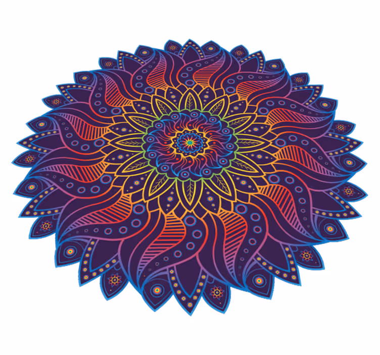 Geometrik pvc halı - gökkuşağı mandalası - TenStickers