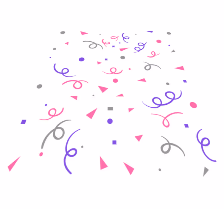 Geometrik pvc halı gri, pembe ve mor konfeti - TenStickers