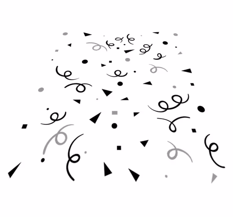 Geometrik pvc halı siyah ve gri konfeti - TenStickers
