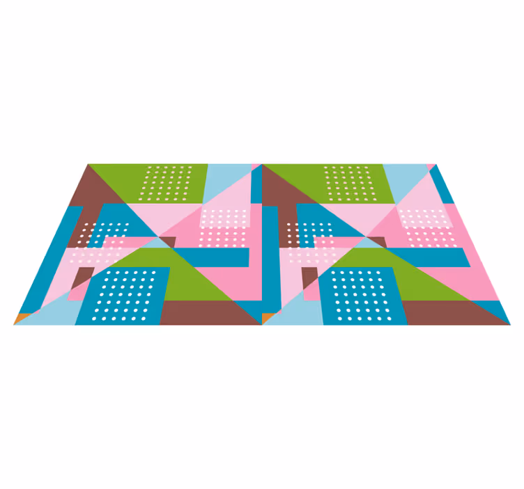 Geometrik pvc halı pastel geometrik desen - TenStickers