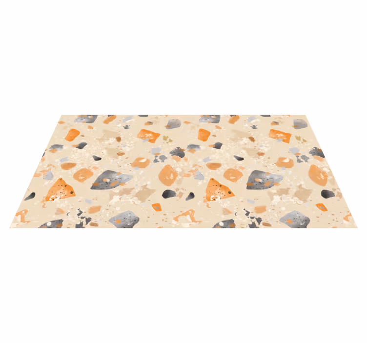 Geometrik pvc halı tek renk terrazzo deseni - TenStickers