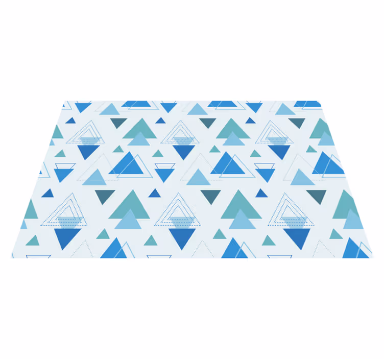 Geometrik pvc halı mavi üçgen duvar sanatı deseni - TenStickers