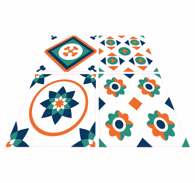 Geometrik pvc halı geometrik karolar - TenStickers