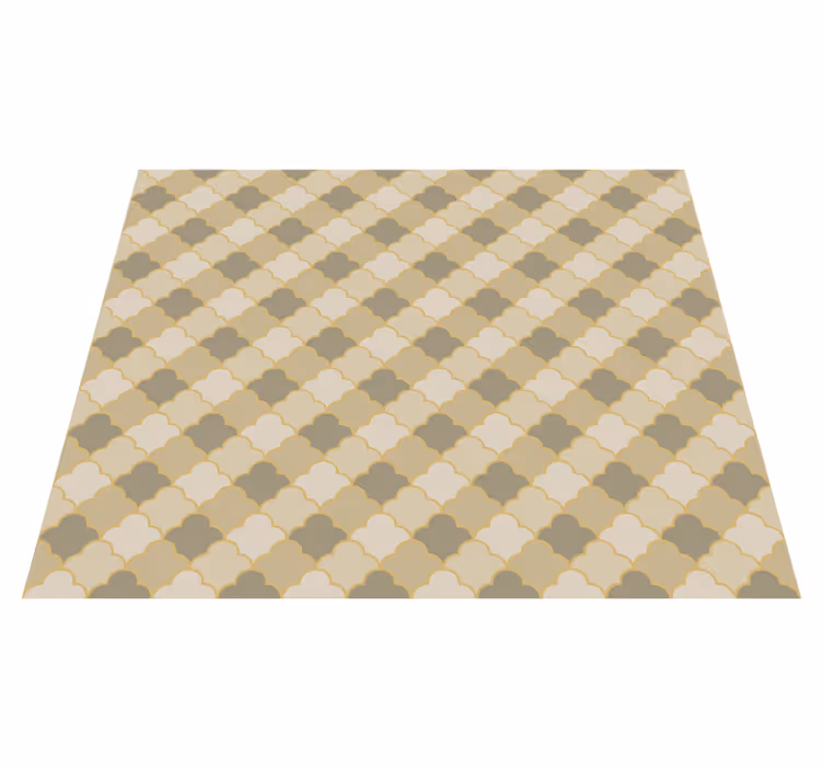Geometrik pvc halı bej art deco deseni - TenStickers