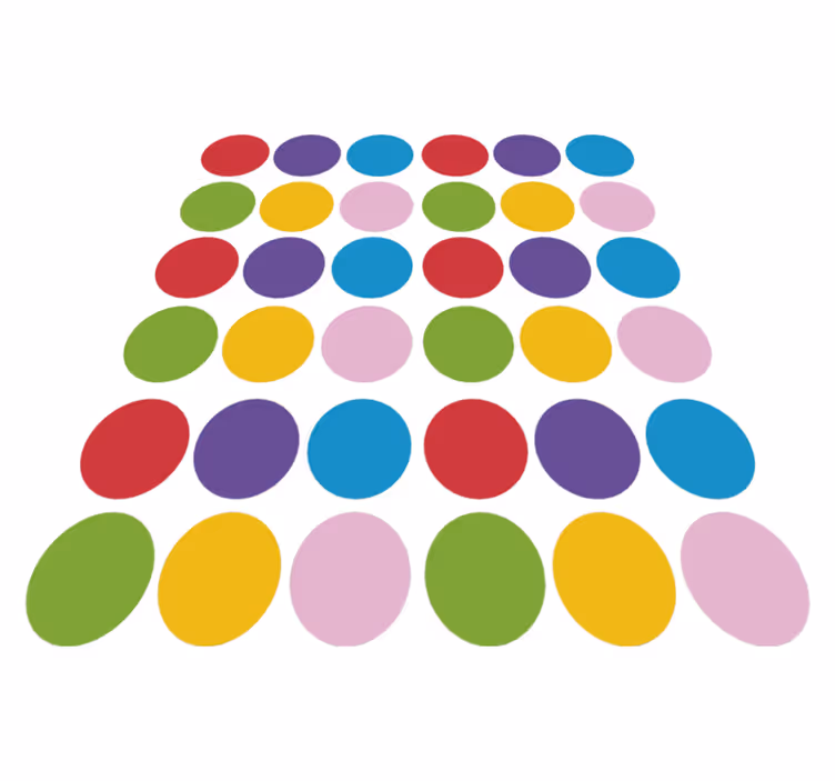 Geometrik pvc halı renkli daire deseni - TenStickers