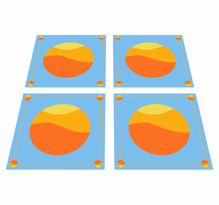 Geometrik pvc halı renkli geometrik daireler - TenStickers