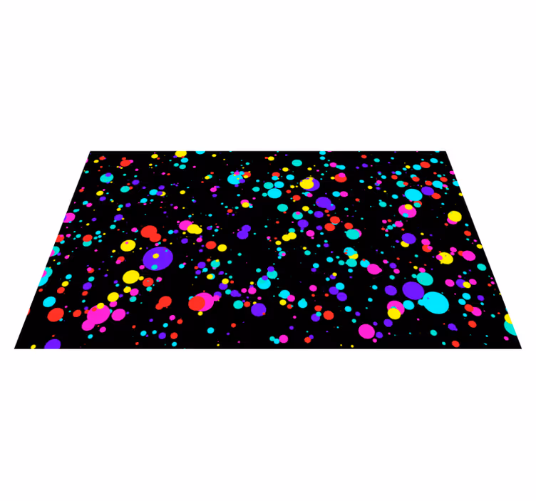 Geometrik pvc halı renkli baloncuk deseni - TenStickers