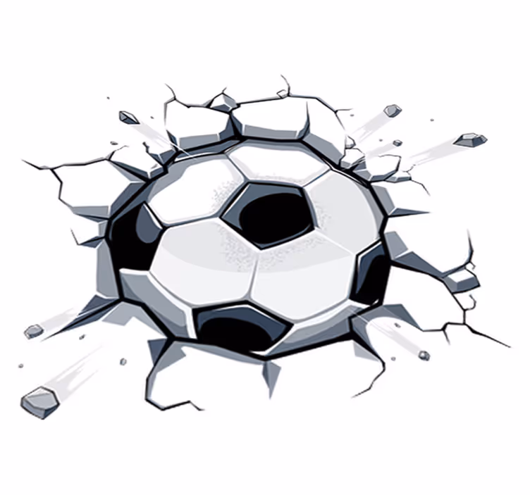 Çocukta pvc halı 3d futbol topu - TenStickers