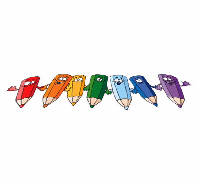 Çocukta pvc halı neşeli renkli kalemler - TenStickers