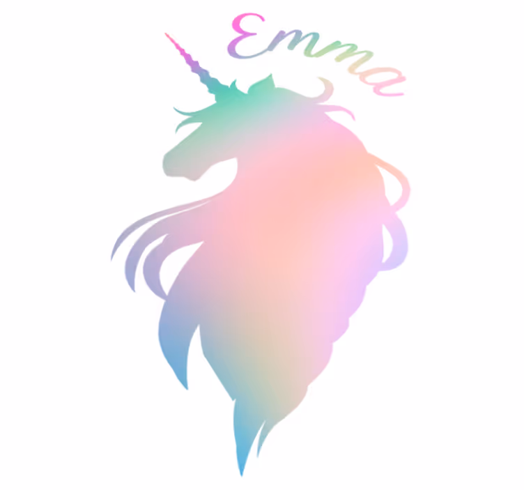 Çocukta pvc halı kişiselleştirilebilir unicorn silueti - TenStickers