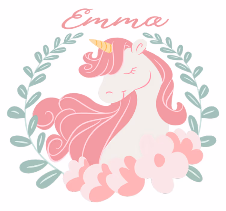 Çocukta pvc halı kişisel unicorn prenses - TenStickers
