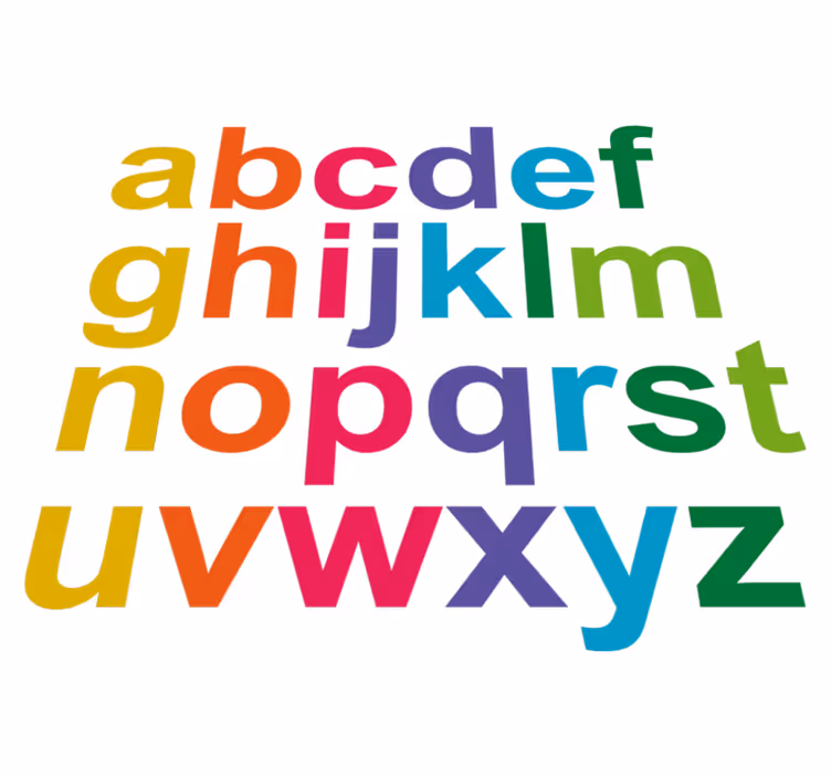 Çocukta pvc halı renkli minimal alfabe - TenStickers