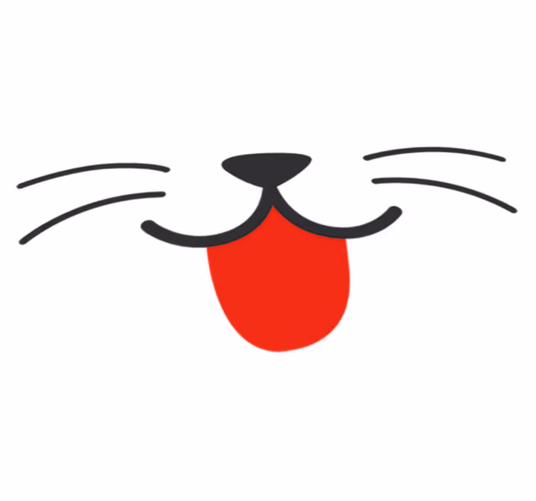 Çocukta pvc halı kedi ağzı ve burnu çıkartması - TenStickers