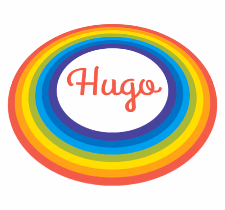 Çocukta pvc halı - İsimli gökkuşağı daire - TenStickers