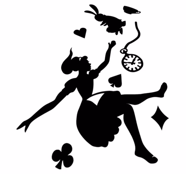 Çocukta pvc halı alice ve beyaz tavşan - TenStickers