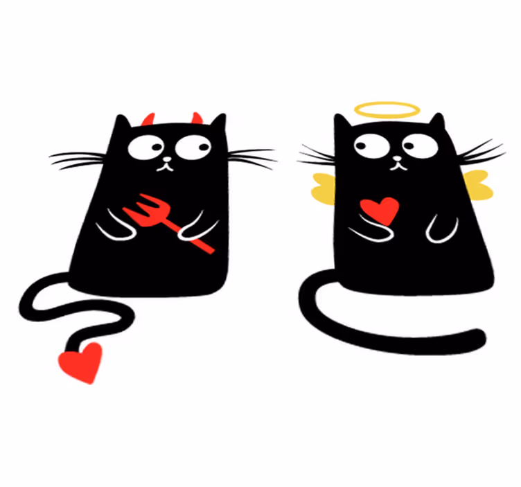 Çocukta pvc halı iyi ve kötü kedi - TenStickers