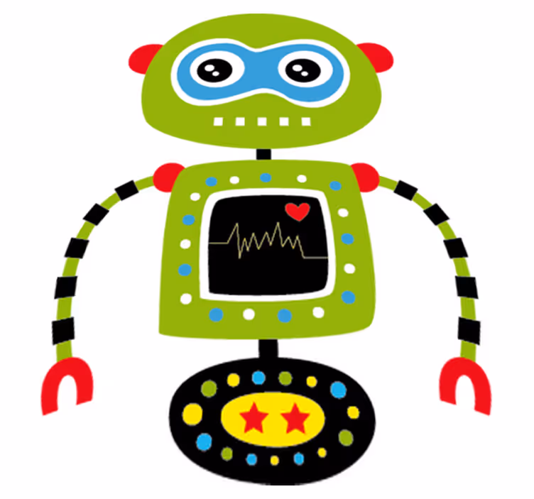 Çocukta pvc halı yeşil robot - TenStickers