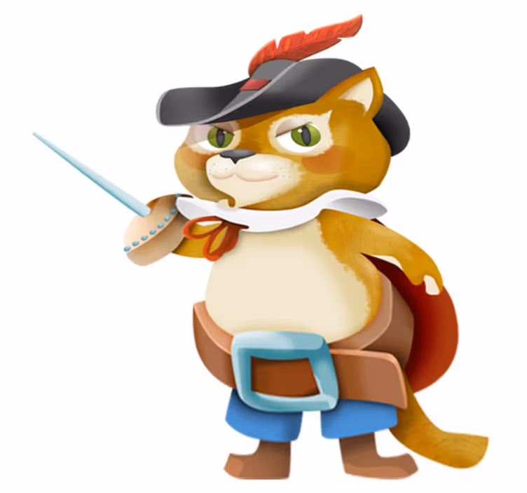 Çocukta pvc halı - kedi Şapkalı puss - TenStickers