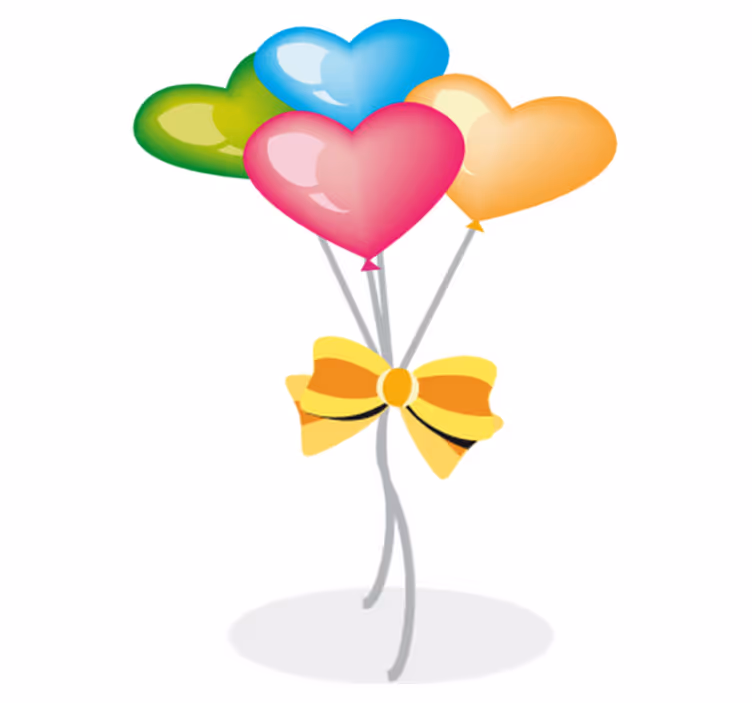 Çocukta pvc halı kalp şekilli hava balonları - TenStickers