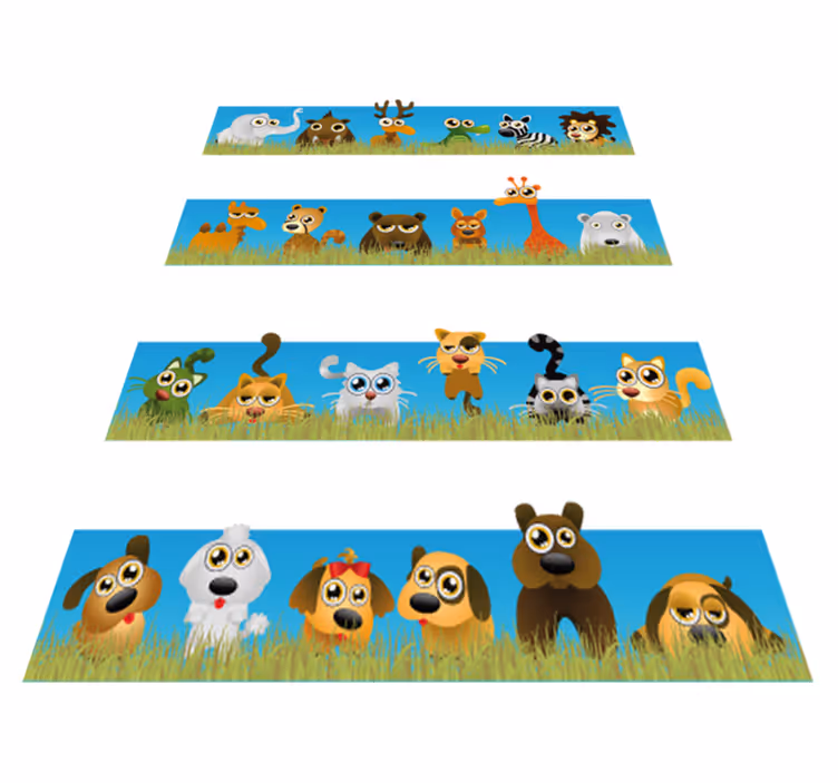 Çocukta pvc halı hayvanlı şeritler - TenStickers