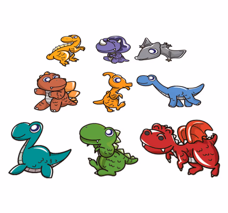Çocukta pvc halı dinozor temalı stickerlar - TenStickers