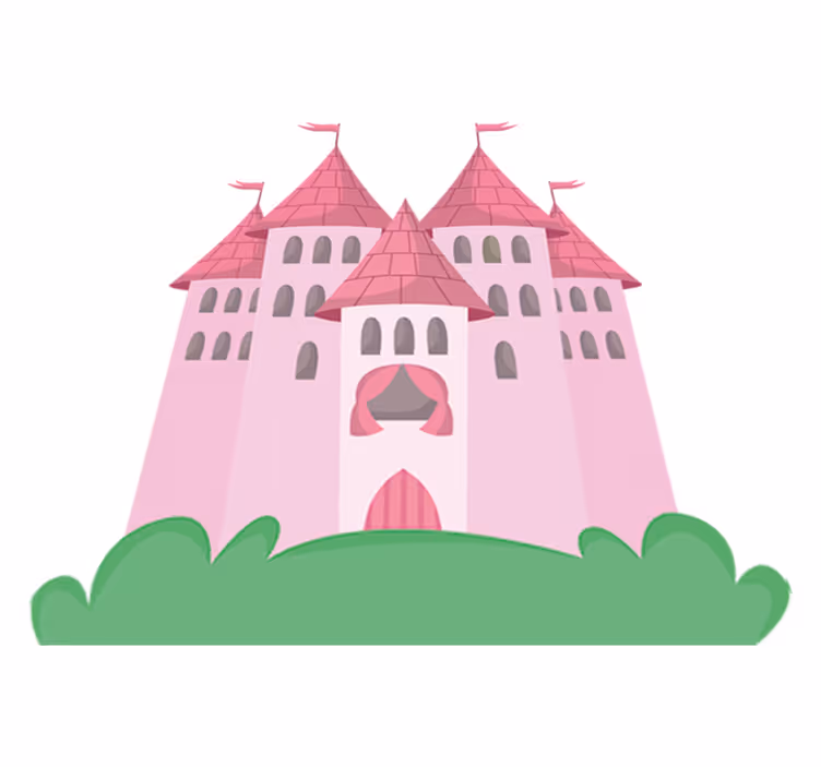 Çocukta pvc halı pembe kale - TenStickers