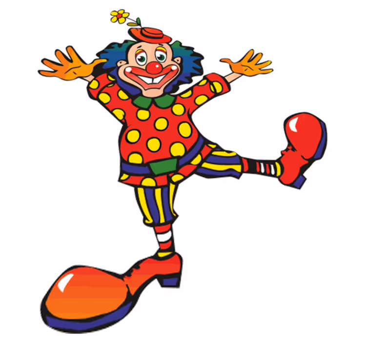 Çocukta pvc halı renkli dans eden palyaço - TenStickers